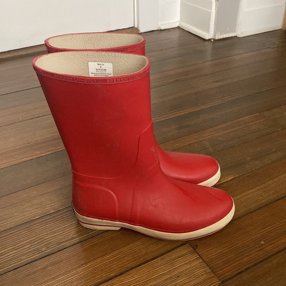 Sperry Top Sider Red Rainboot - Size 8 - image 5